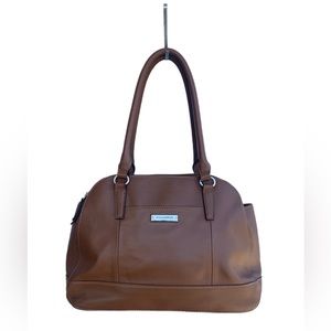 Tignanello Genuine Leather Triple Entry Saddle Purse (Brand New With Tags)